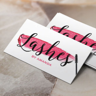 Lashes Makeup Artist Stylish Script Beauty Salon Business Card