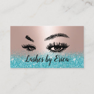 Lashes Makeup Artist Teal Rose Gold Salon Loyalty