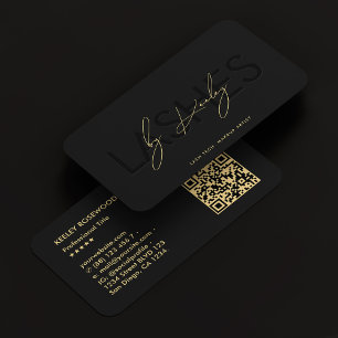 Lashes Makeup Artist Technician Black Modern Business Card