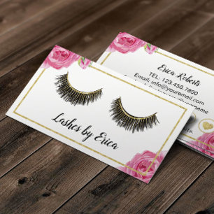 Lashes Makeup Artist Vintage Floral Loyalty Card