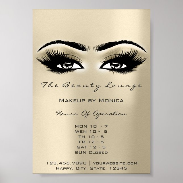 Lashes Makeup Opening Hours Ivory Salon Eyes Poster (Front)