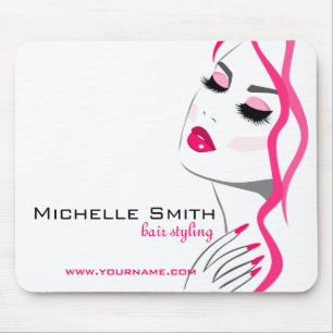 Lashes Manicure Hair Pink Girl Beauty Branding Mouse Pad