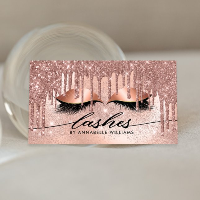 Lashes Modern Rose Gold  Business Card (Creator Uploaded)