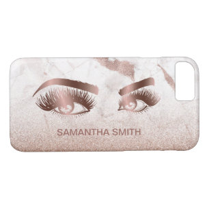 Lashes Modern Rose Gold Marble  Makeup Artist iPhone 8/7 Case