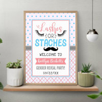 "Lashes Or Staches" Gender Reveal Party Welcome