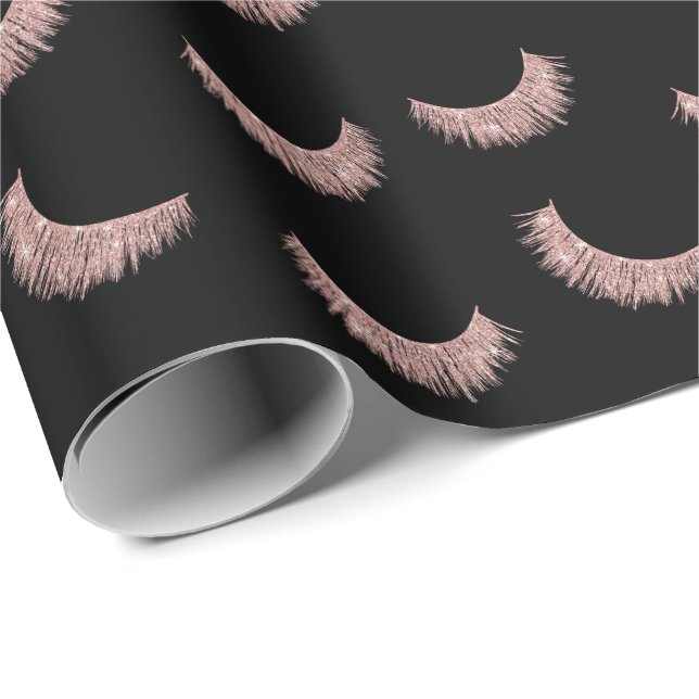 Lashes Rose Gold Eyelash Extensions Beauty Wrapping Paper (Roll Corner)