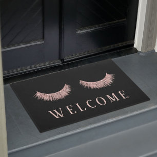 Lashes Rose Gold Eyelash Salon Welcome Doormat
