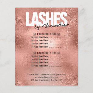 Lashes Rose Gold Sparkle Glitter Beauty Services Flyer