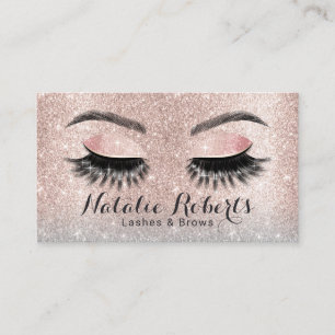 Lashes Salon Eyelash Extensions Blush Rose Gold Business Card