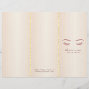 Lashes Salon Makeup Artist Ivory Pearl Tri-Fold