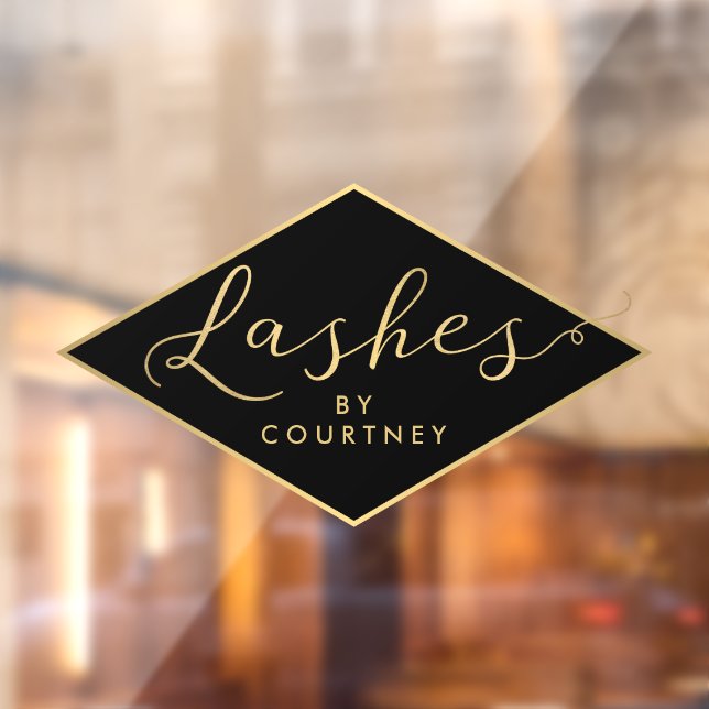 Lashes Script Text Gold/Black (Sheet 2)