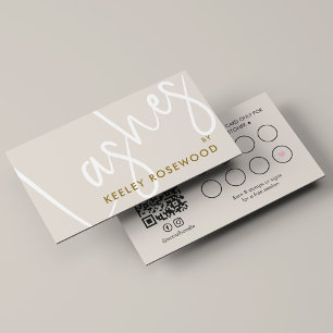 Lashes Tech Makeup Artist Beauty Aesthetic Sand Loyalty Card