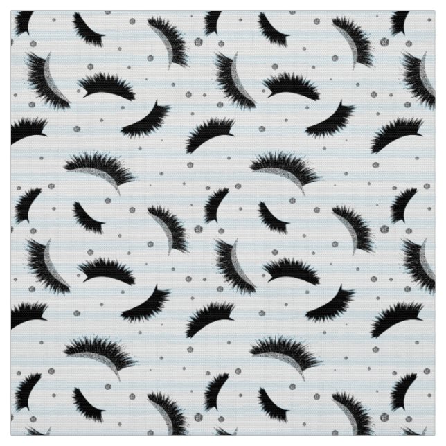 Lashes with silver glitter pattern fabric (Swatch)