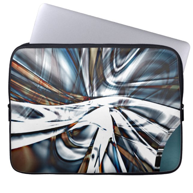 Lashing of rustic and flashy clippings and strokes laptop sleeve (Front)