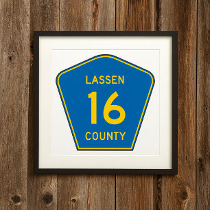 Lassen County Road Sign Poster