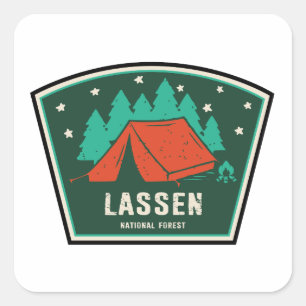 Lassen National Forest Camping Square Sticker