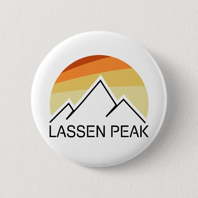 Lassen Peak California Retro 6 Cm Round Badge (Front)