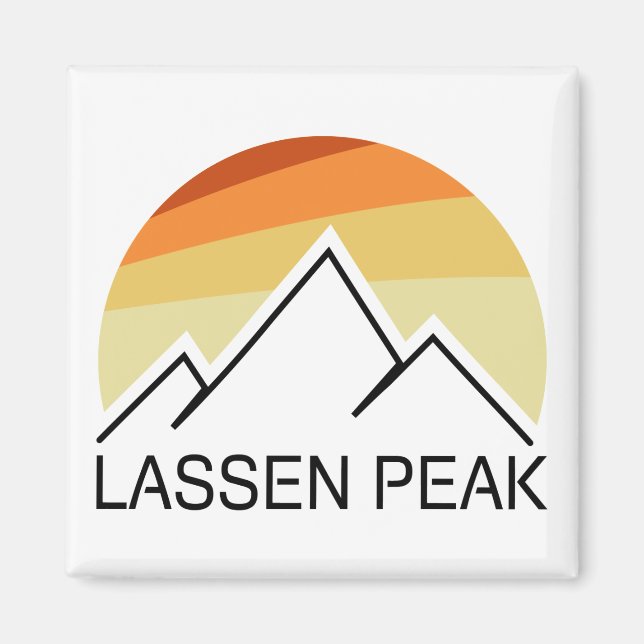 Lassen Peak California Retro Magnet (Front)