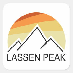 Lassen Peak California Retro Square Sticker