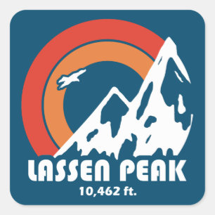 Lassen Peak California Sun Eagle Square Sticker