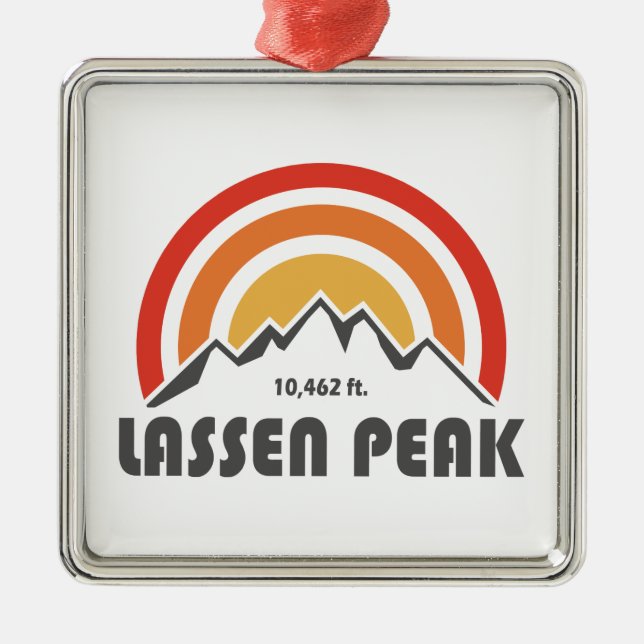 Lassen Peak Metal Ornament (Front)
