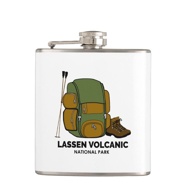 Lassen Volcanic National Park Backpack Hip Flask (Front)