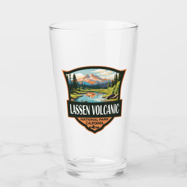 Lassen Volcanic National Park Illustration Travel Glass (Front)