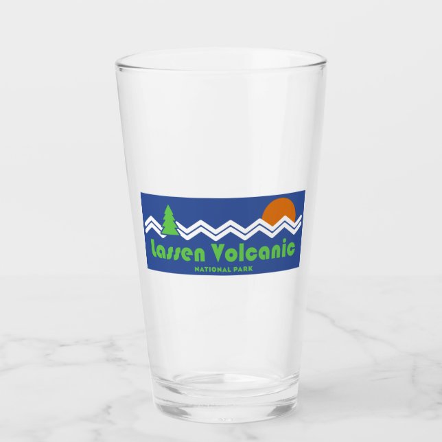 Lassen Volcanic National Park Retro Glass (Front)