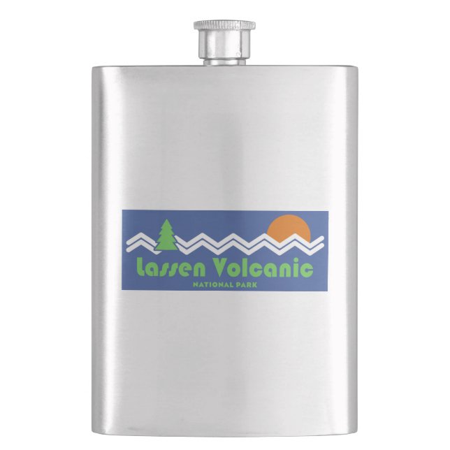 Lassen Volcanic National Park Retro Hip Flask (Front)