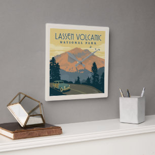 Lassen Volcanic National Park Road Trip Square Wall Clock