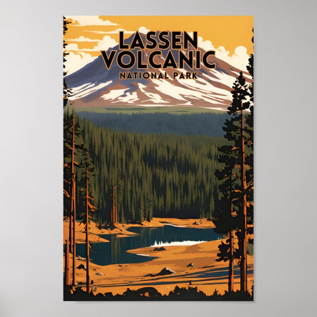 Lassen Volcanic National Park Travel Poster (Front)