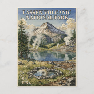 Lassen Volcanic National Park Vintage Travel Postcard