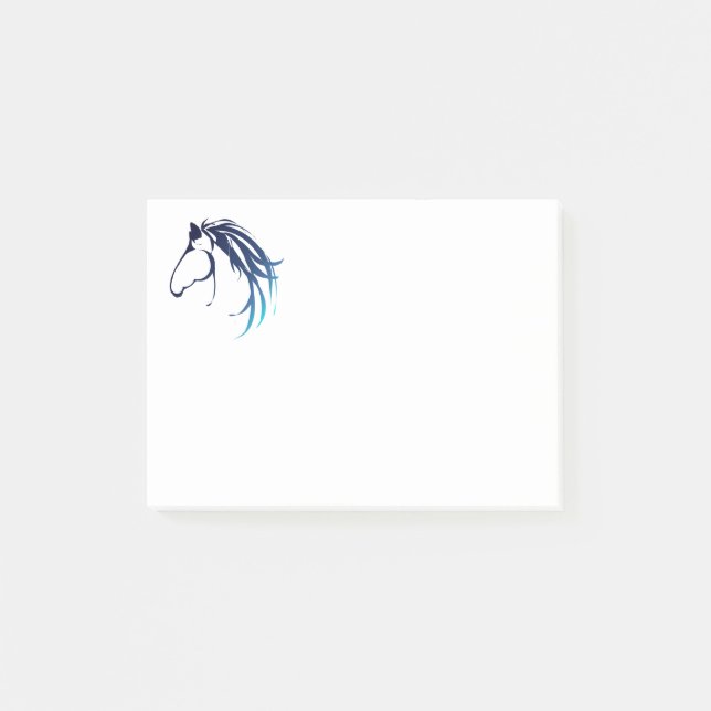 lassic Horse Head Logo in Blue Post-it Notes (Front)