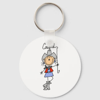 Lasso Cowgirl T-shirts and Gifts Key Ring