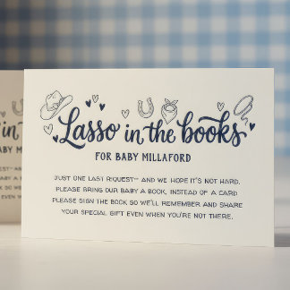 Lasso in the Books Cowboy Baby Shower Book Insert 
