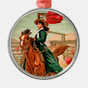 Lasso my heart Vintage Valentine Metal Ornament