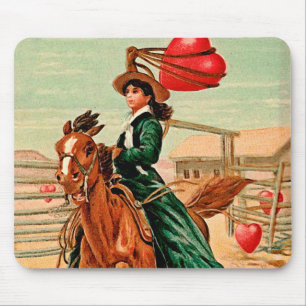 Lasso my heart Vintage Valentine Mouse Pad