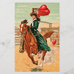 Lasso my heart Vintage Valentine Stationery