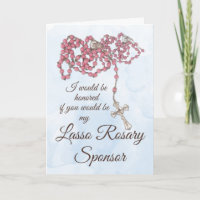 Lasso Rosary Sponsor Invitation, for Catholic Wedd