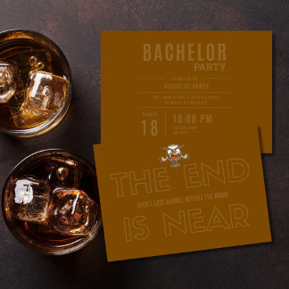 Last Barrel Before the Bride Bachelor Party Invitation