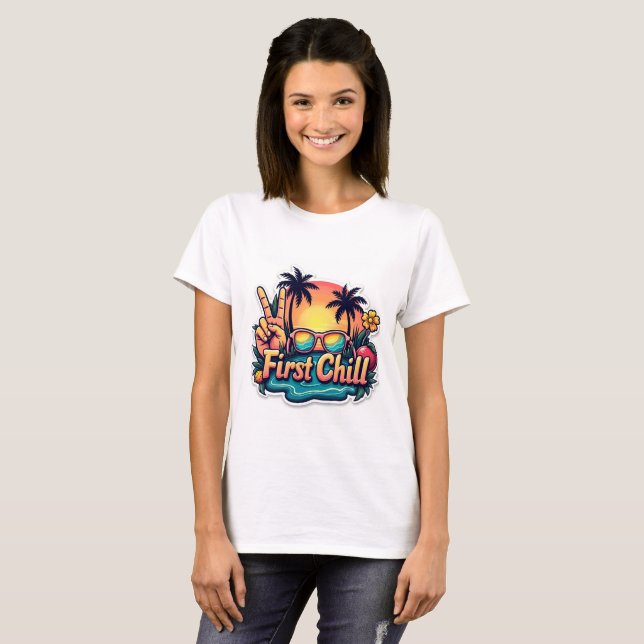 Last Bell First Chill Retro Summer T-Shirt (Front Full)