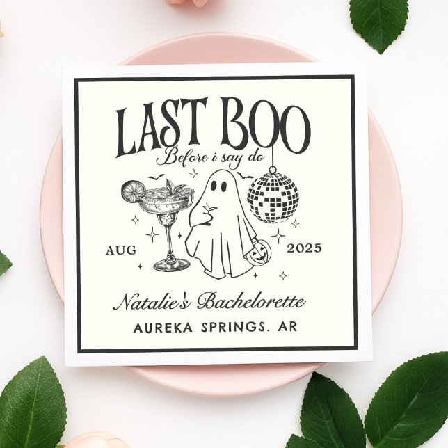 Last Boo Before I Do Bachelorette Halloween Party Napkin (Creator Uploaded)