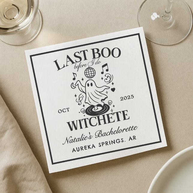 Last Boo Before I Do Bachelorette Halloween Party Napkin (Creator Uploaded)