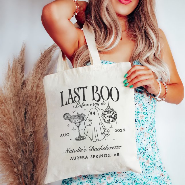 Last Boo Before I Do Bachelorette Halloween Party Tote Bag (Creator Uploaded)