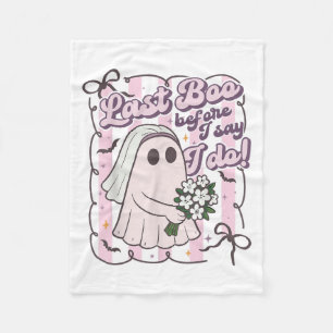 Last Boo Before I Say I Do Bride Ghost Halloween B Fleece Blanket