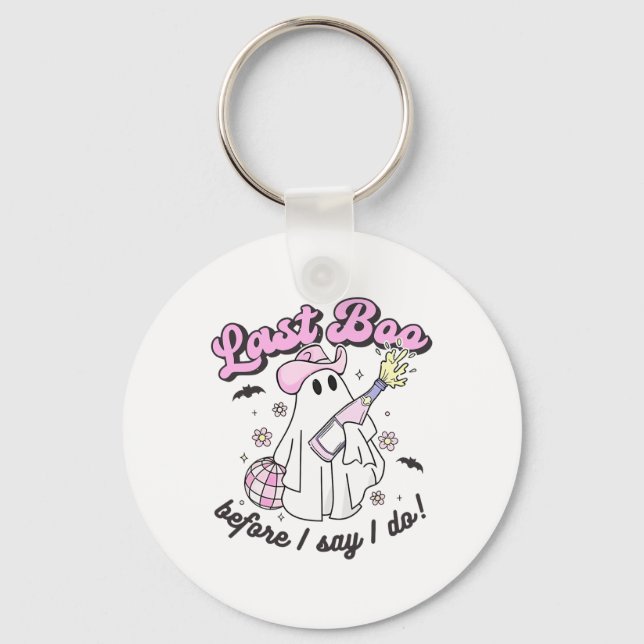 Last Boo Before I Say I Do Cowgirl Ghost Disco Hal Key Ring (Front)