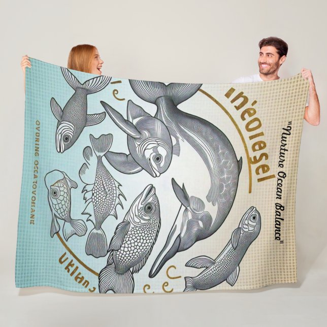 "Last Chance for Coral" Fleece Blanket (In Situ)