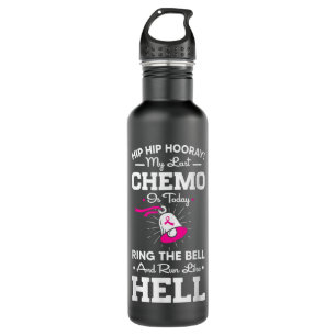 Last Chemo Today Ring The Bell Cancer Awareness Da 710 Ml Water Bottle