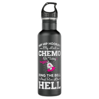 Last Chemo Today Ring The Bell Cancer Awareness Da 710 Ml Water Bottle