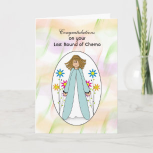 Last Chemo Treatment, Girl Flowers Congratulations Card